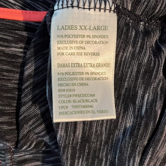 Black/Silver ‘Tangerine’ Tank Top, wide Racer Back with reflective dots at top - Picture 4 of 5